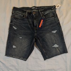 Men's Destressed Denim Shorts